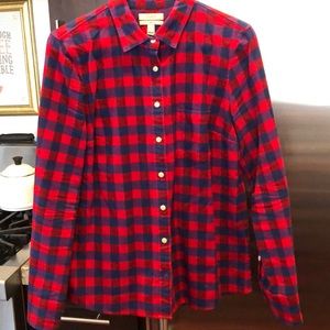 Jcrew boyfriend flannel! Structured but soft too!